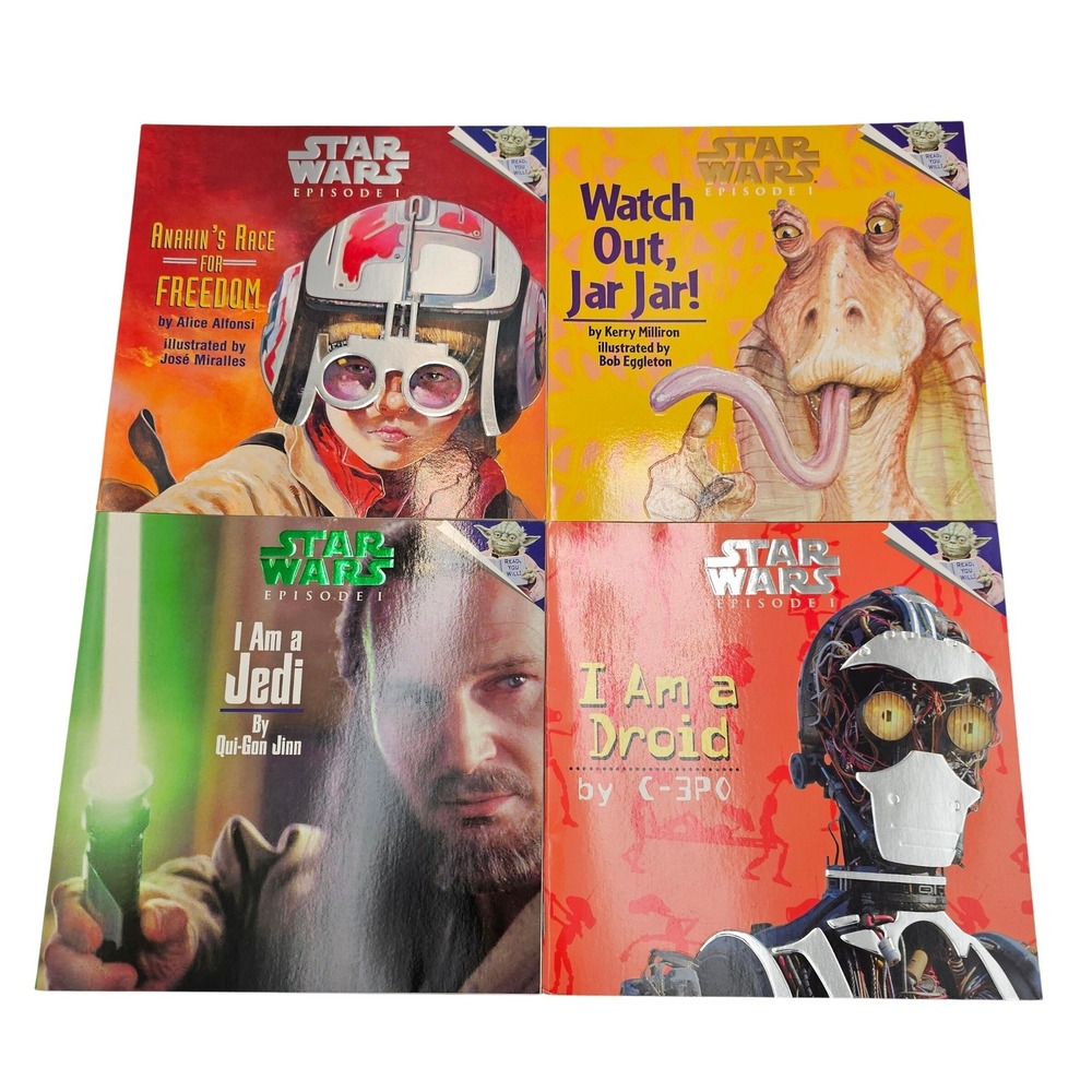 Vintage 1999 Star Wars Episode I Random House Storybook Lot 4 Paperback Books